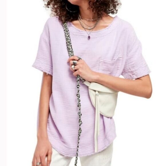 We the Free Lavender Palo Alto Top Blouse Size Medium - Picture 1 of 10